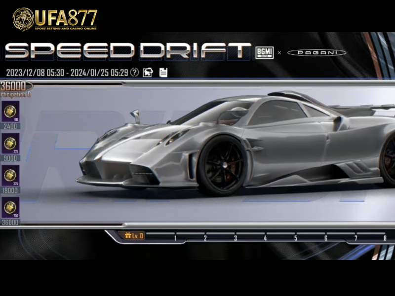กิจกรรม game mobile 2024 BGMI x Pagani Speed Drift